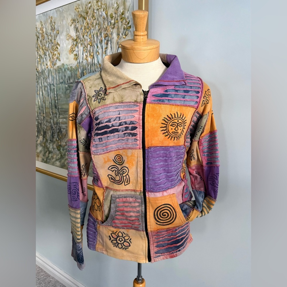 Rising International Patchwork Zip Hoodie – Boho Festival